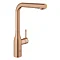 Grohe Essence Rose Gold Kitchen Sink Mixer with Pull Out Spray - Brushed Warm Sunset - 30270DL0  Pro