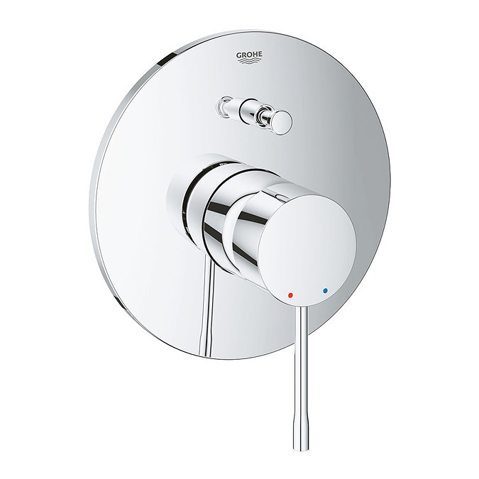 Grohe Essence Single Lever Bath Shower Mixer Trim + Rapido E Concealed Mixer - Chrome  Profile Large