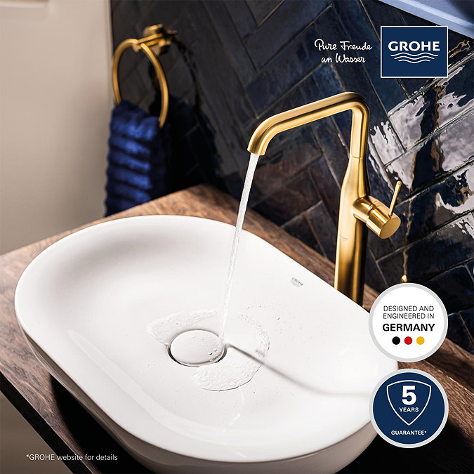 Grohe Essence Tall Mono Basin Mixer - Brushed Gold