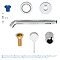 Grohe Essence Wall Mounted 2 Hole Basin Mixer L-Size - Chrome - 19967001  In Bathroom Large Image