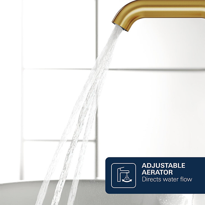 Grohe Essence Wall Mounted Basin Mixer L-Size - Brushed Gold