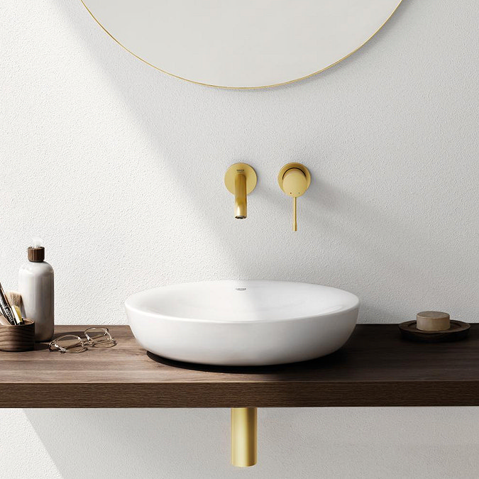 Grohe Essence Wall Mounted Basin Mixer L-Size - Brushed Gold