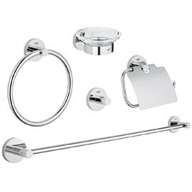 Grohe Essentials 5-in-1 Master Bathroom Accessories Set - Chrome - 40344001 Medium Image