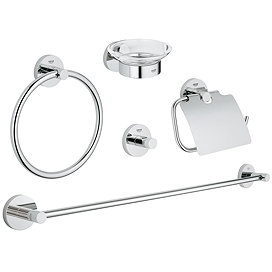 Grohe Essentials 5-in-1 Master Bathroom Accessories Set - Chrome - 40344001 Large Image