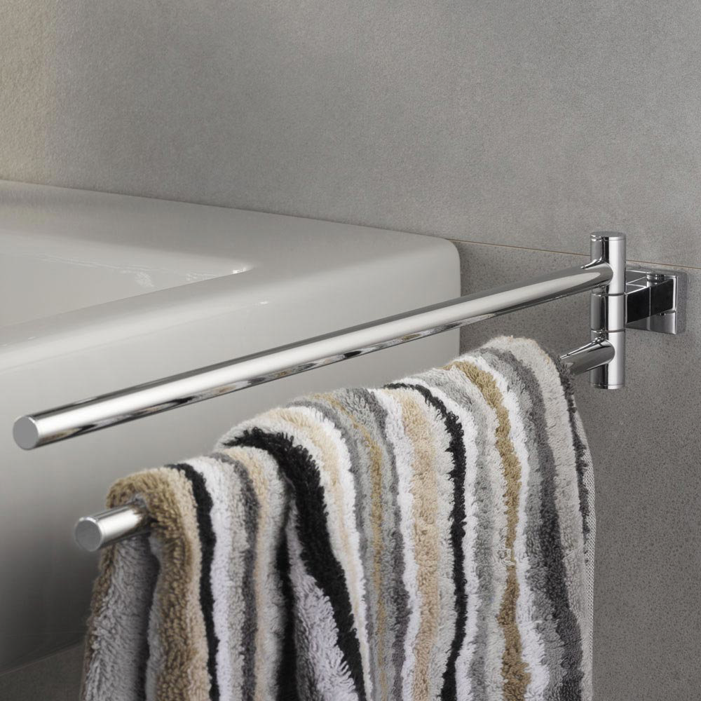 Grohe Essentials Cube Double Towel Bar | Victorian Plumbing.co.uk