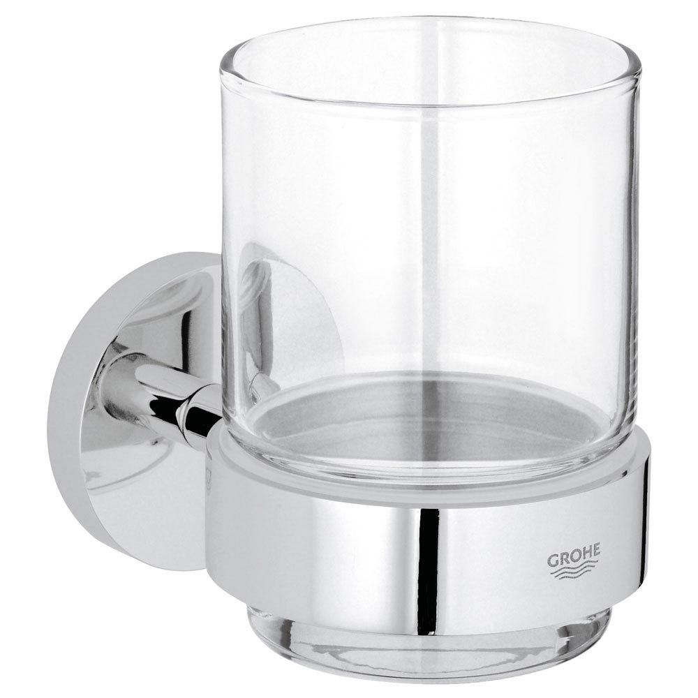 Grohe Essentials Glass Tumbler with Holder - 40447001 Large Image