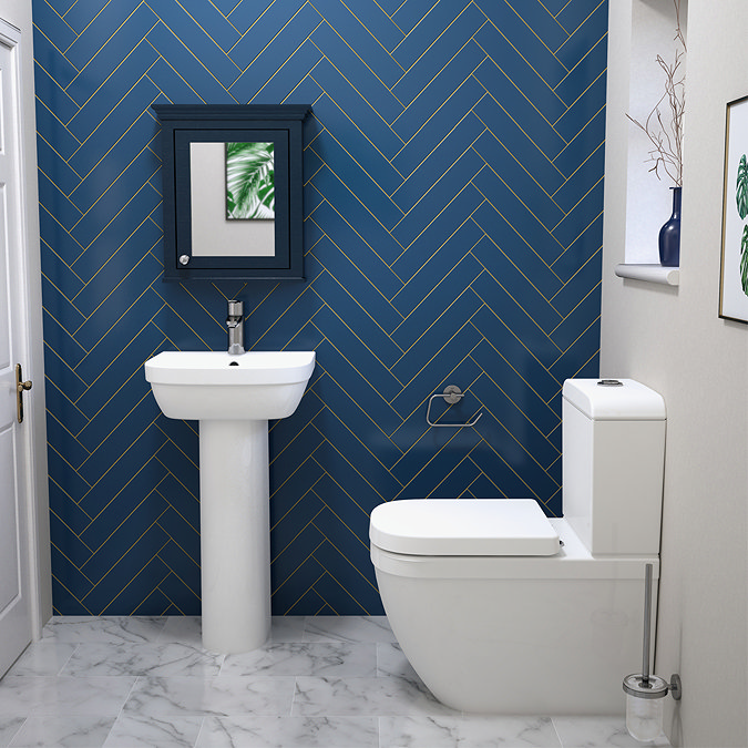 Grohe Euro Ceramic 450mm 1TH Basin + Full Pedestal Profile Large Image