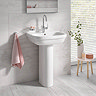Grohe Euro Ceramic 550mm 1TH Basin + Full Pedestal  Profile Large Image