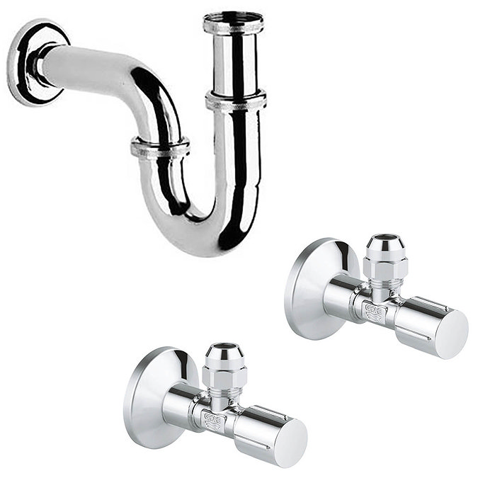 Grohe Euro Ceramic 600mm Complete Basin Package (Cosmo Smart Tap + Waste Included)  In Bathroom Larg