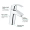 Grohe Euro Ceramic 600mm Complete Basin Package (Euro Smart Tap + Waste Included)  Profile Large Ima