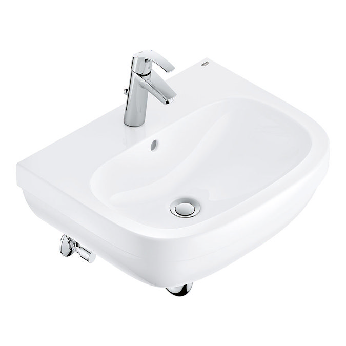 Grohe Euro Ceramic 600mm Complete Basin Package (Euro Smart Tap + Waste Included) Large Image