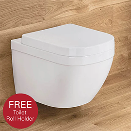 Grohe Euro Rimless Wall Hung Toilet with Soft Close Seat + FREE QUICKFIX TOILET ROLL HOLDER