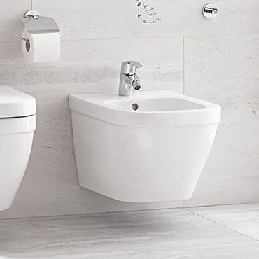 Grohe Euro Wall Hung Bidet Package (Tap + Waste Included)  Profile Large Image