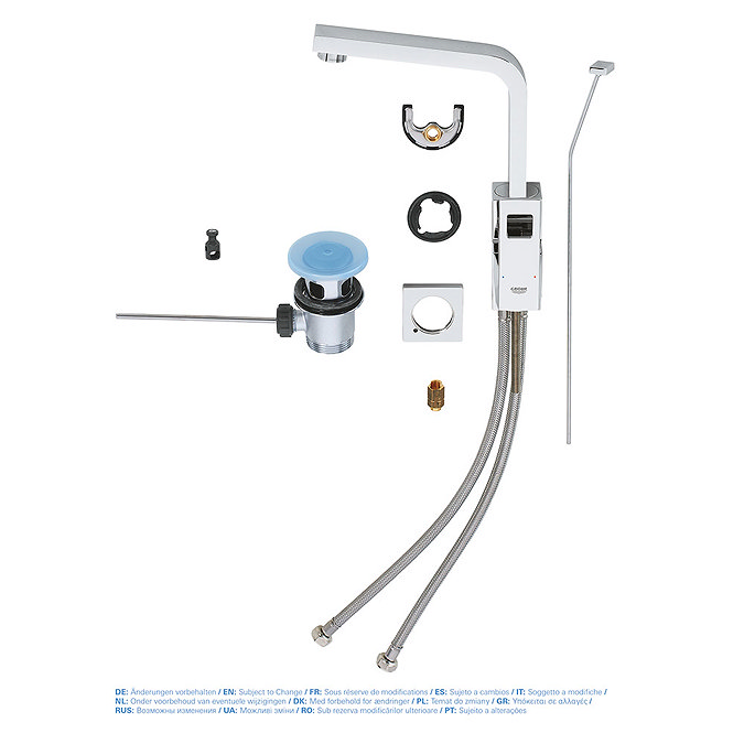 Grohe Eurocube High Spout Basin Mixer with Pop-up Waste - 23135000 Standard Large Image