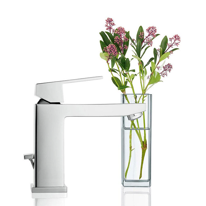 Grohe Eurocube Mono Basin Mixer with Pop-up Waste - 23445000  Profile Large Image