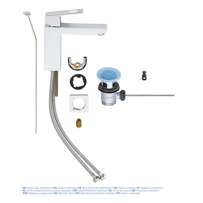 Grohe Eurocube Mono Basin Mixer with Pop-up Waste - 23445000 Standard Large Image