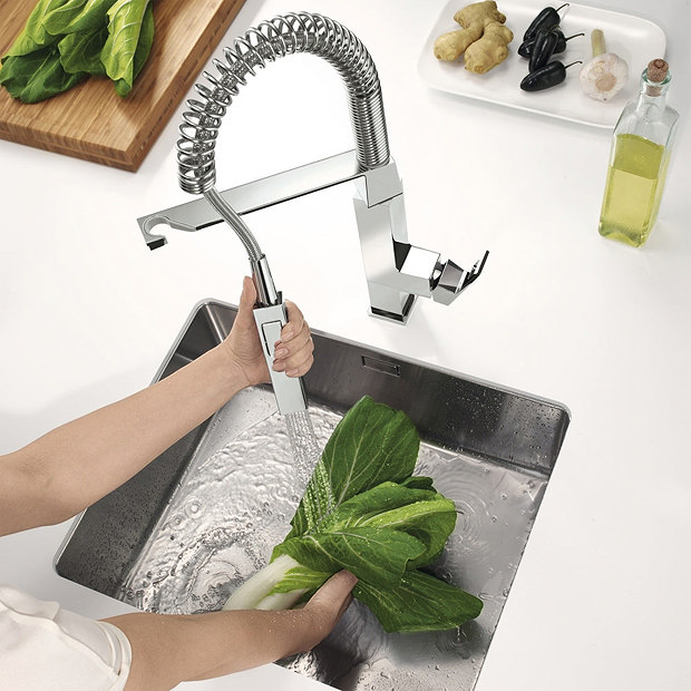 Grohe Eurocube Professional Kitchen Sink Mixer - Chrome - 31395000  Feature Large Image