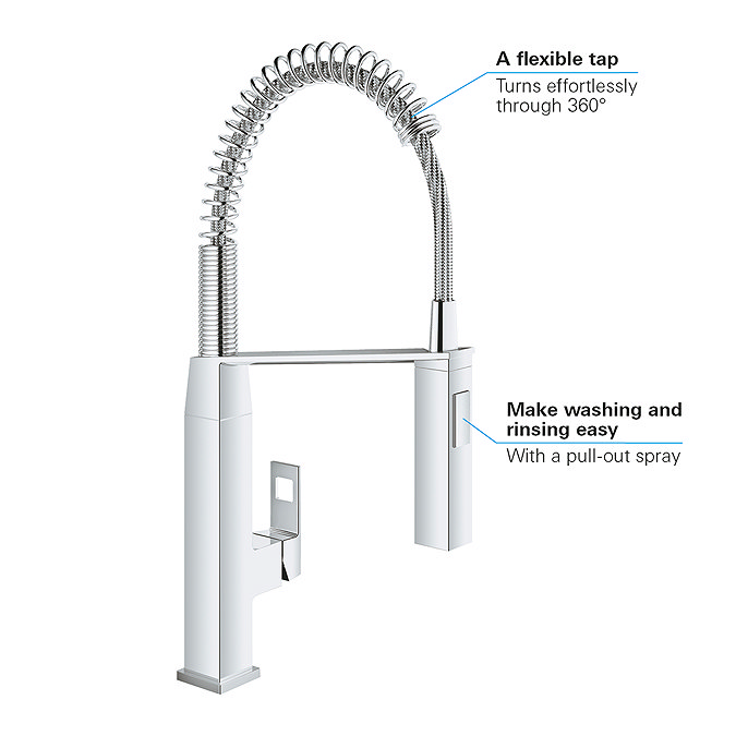 Grohe Eurocube Professional Kitchen Sink Mixer - Chrome - 31395000  additional Large Image