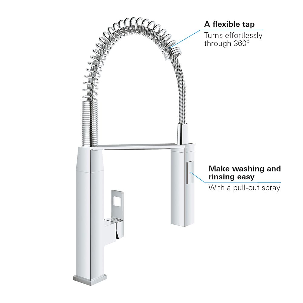 Grohe Eurocube Professional Kitchen Sink Mixer - Chrome - 31395000