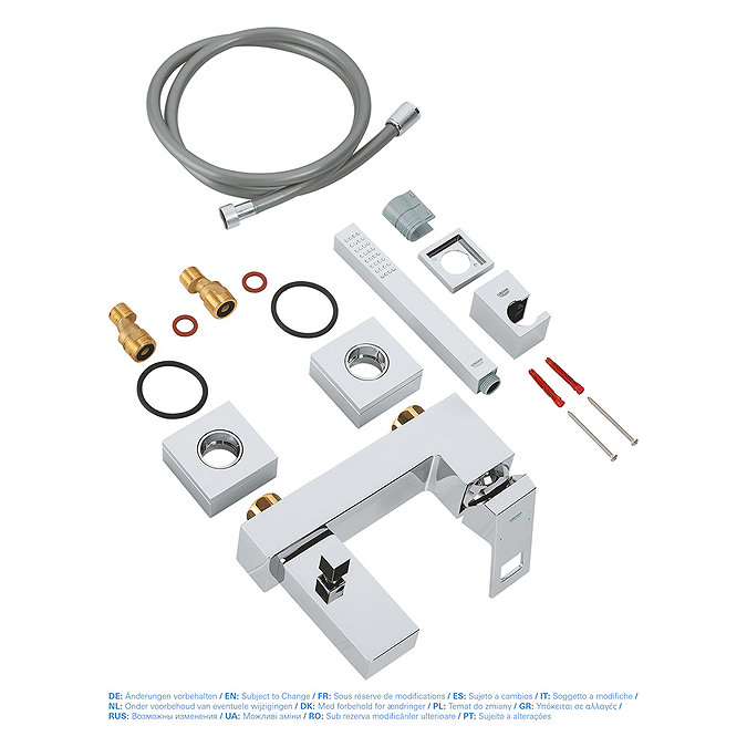Grohe Eurocube Wall Mounted Bath Shower Mixer and Kit - 23141000  Feature Large Image