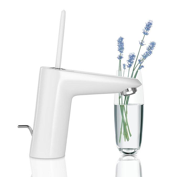 Grohe Eurodisc Joy Mono Basin Mixer with Pop-up Waste - Moon White - 23425LS0 Profile Large Image