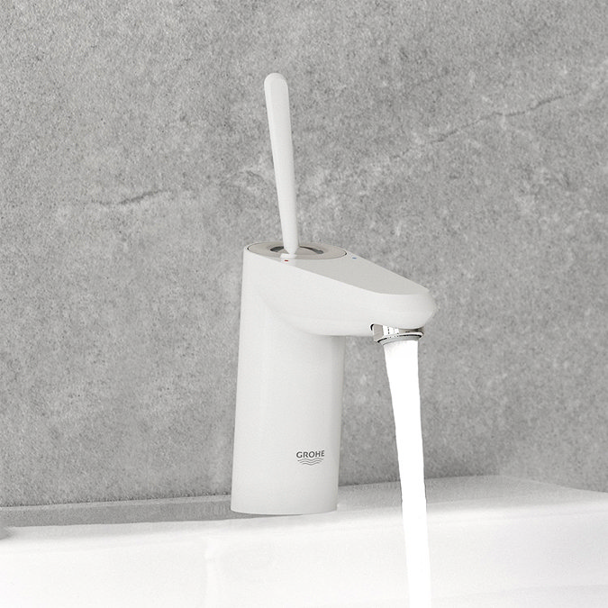 Grohe Eurodisc Joy Mono Basin Mixer with Pop-up Waste - Moon White - 23425LS0 Feature Large Image