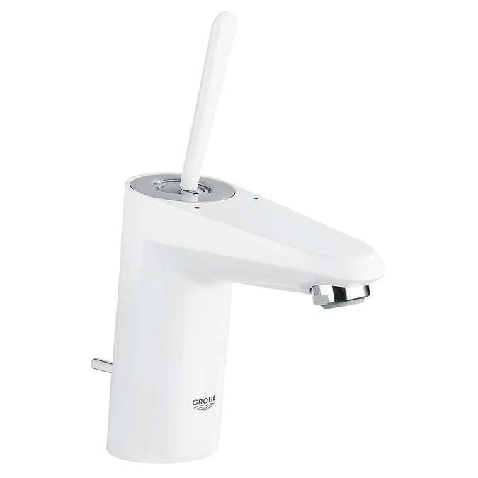 Grohe Eurodisc Joy Mono Basin Mixer with Pop-up Waste - Moon White - 23425LS0 Large Image