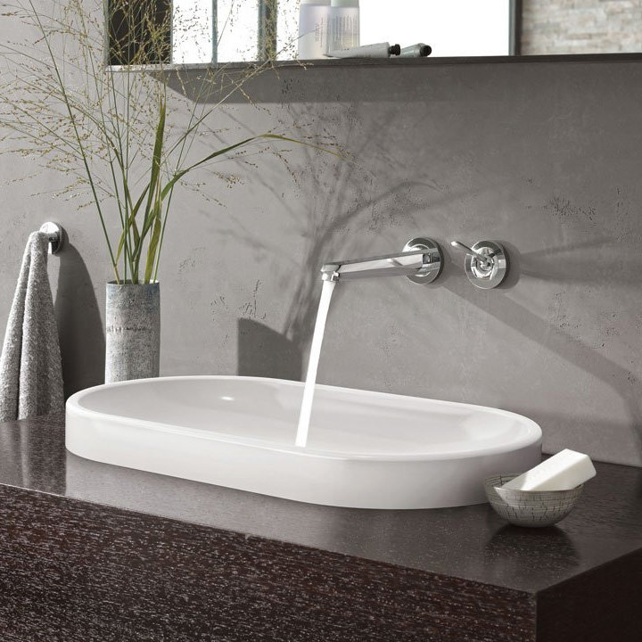 Grohe Eurodisc Joy Wall Mounted 2 Hole Basin Mixer - Chrome - 19968000 Profile Large Image