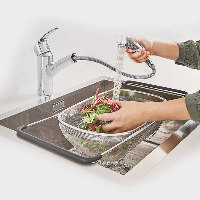 Grohe Eurosmart Kitchen Sink Mixer with Pull Out Spray - Chrome - 30305000  In Bathroom Large Image