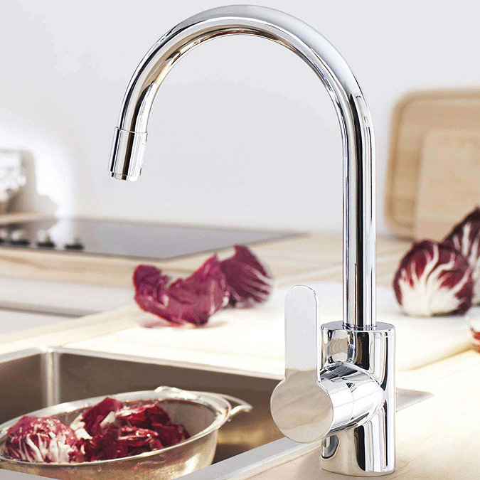 Grohe Eurostyle Cosmopolitan Kitchen Sink Mixer with Pull Out Spray - 31126002 Profile Large Image