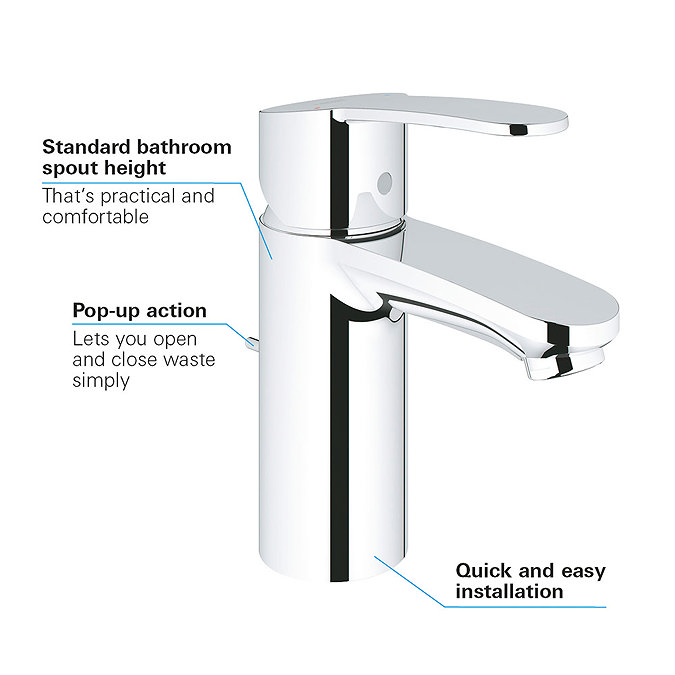 Grohe Eurostyle Cosmopolitan Mono Basin Mixer with Pop-up Waste - 33552002  Feature Large Image