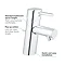 Grohe Feel S-Size Basin Mixer with Pop-up Waste - 23494000  Standard Large Image