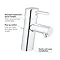 Grohe Feel S-Size Basin Mixer with Pop-up Waste - 23494000 Standard Large Image