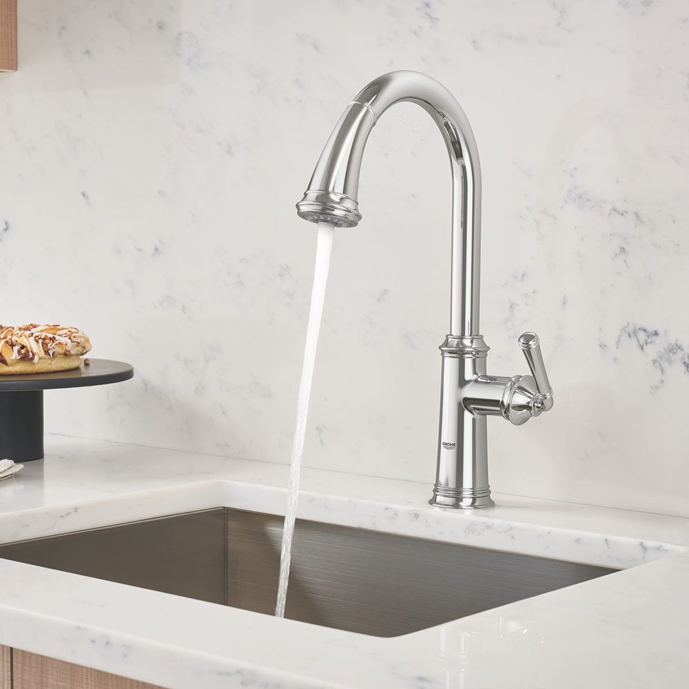 Grohe Gloucester Single Lever Kitchen Sink Mixer with Pull Out Spray ...