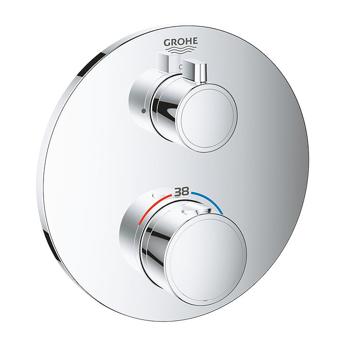 Grohe Grohtherm 1-Outlet Thermostatic Shower Mixer Trim with Shut-Off Valve - 24075000  Profile Larg