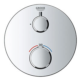 Grohe Grohtherm 1-Outlet Thermostatic Shower Mixer Trim with Shut-Off Valve - 24075000 Medium Image