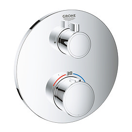 Grohe Grohtherm 1-Outlet Thermostatic Shower Mixer Trim with Shut-Off Valve