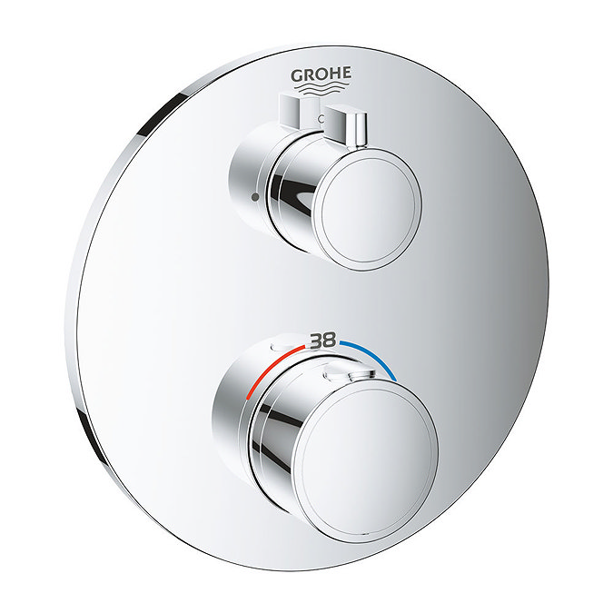 Grohe Grohtherm 1-Outlet Thermostatic Shower Mixer Trim with Shut-Off Valve