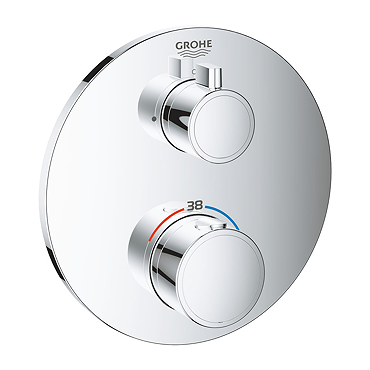Grohe Grohtherm 1-Outlet Thermostatic Shower Mixer Trim with Shut-Off Valve