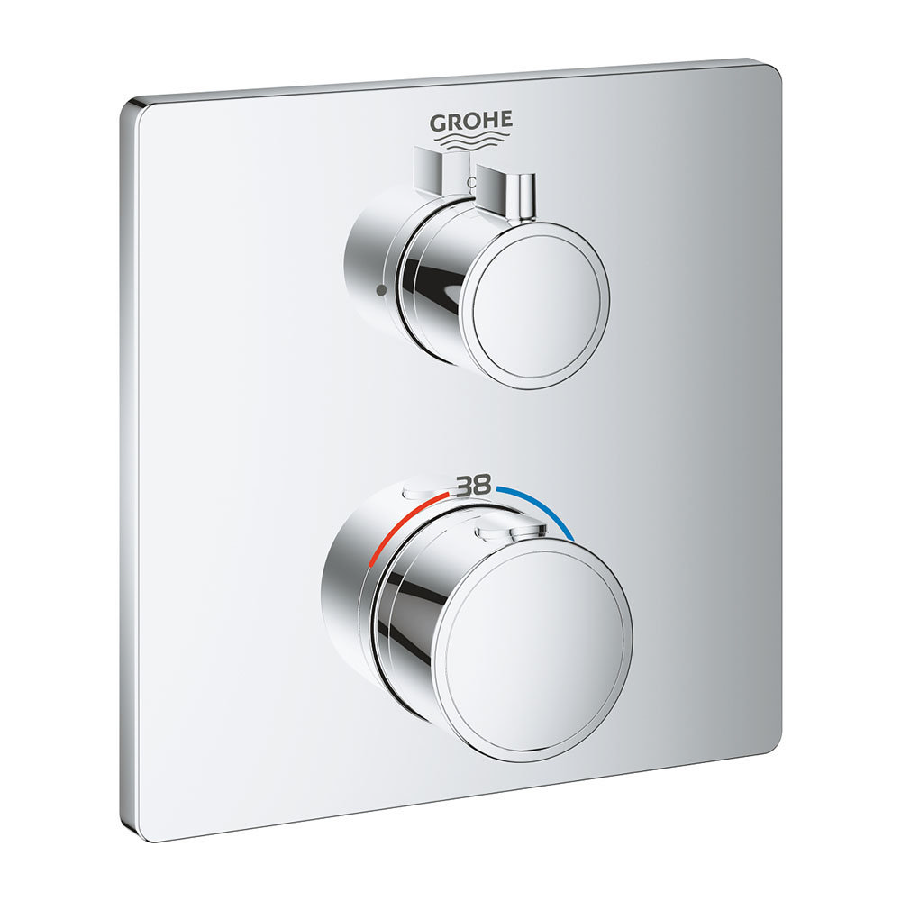 Grohe Grohtherm 1-Outlet Thermostatic Shower Mixer Trim with Shut-off Valve - 24078000  Feature Large Image
