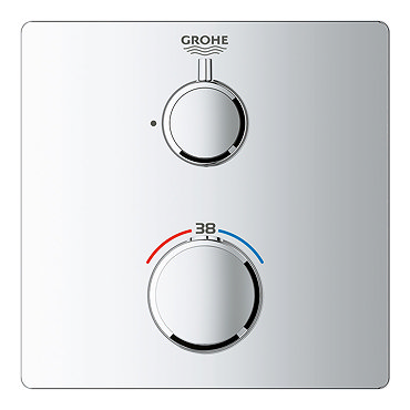 Grohe Grohtherm 1-Outlet Thermostatic Shower Mixer Trim with Shut-off Valve - 24078000  Feature Larg