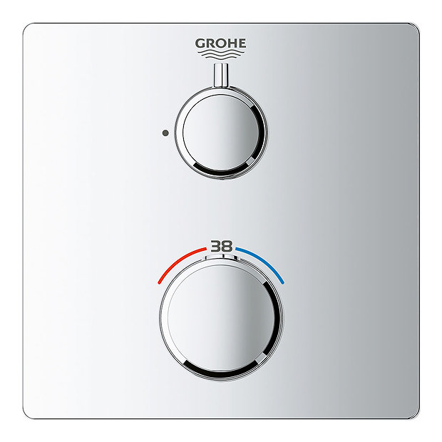 Grohe Grohtherm 1-Outlet Thermostatic Shower Mixer Trim with Shut-off Valve - 24078000 Large Image