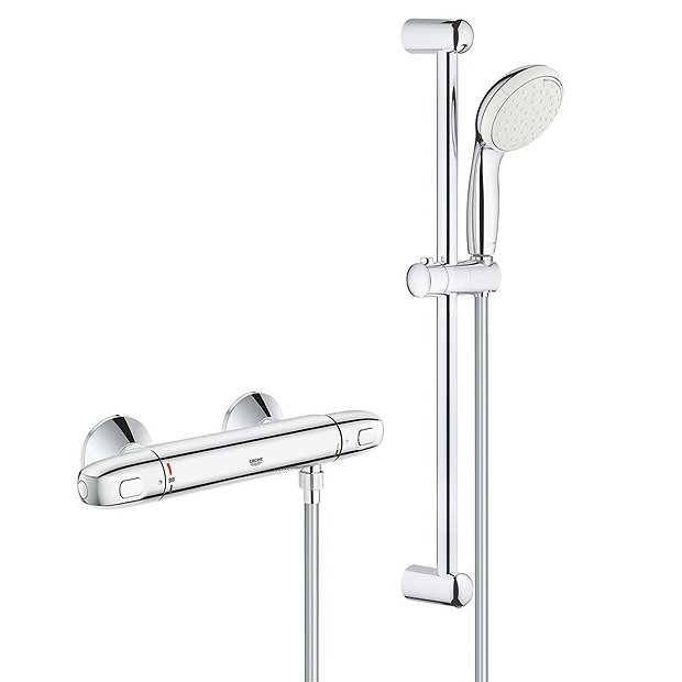 Grohe Grohtherm 1000 Thermostatic Shower Mixer Tap 1/2" with Shower Set