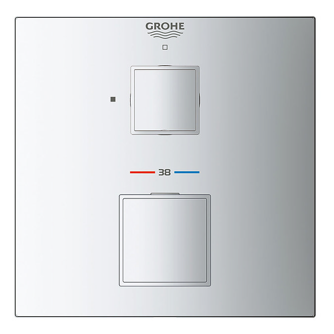 Grohe Grohtherm Cube 1-Outlet Thermostatic Shower Mixer Trim with Shut-Off Valve