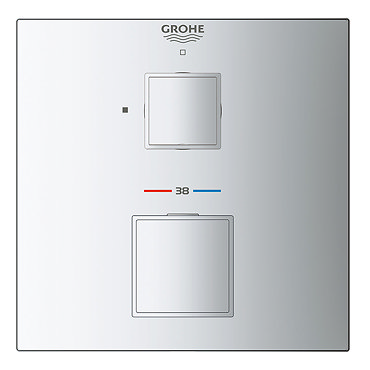 Grohe Grohtherm Cube 1-Outlet Thermostatic Shower Mixer Trim with Shut-off Valve - 24153000  Profile