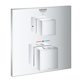 Grohe Grohtherm Cube 1-Outlet Thermostatic Shower Mixer Trim with Shut-Off Valve