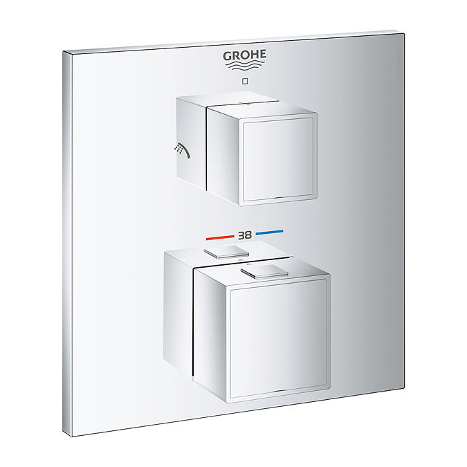 Grohe Grohtherm Cube 2-Outlet Thermostatic Shower Mixer Trim with Diverter Valve - 24154000  Profile