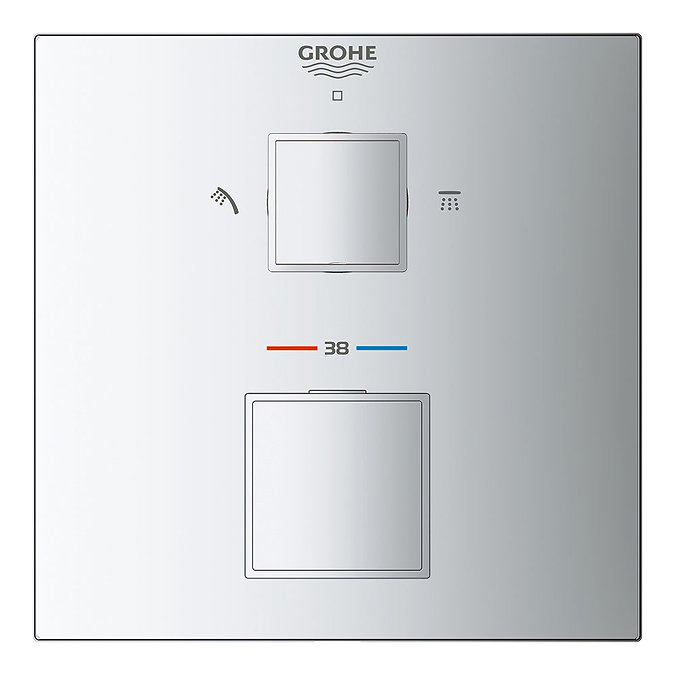 Grohe Grohtherm Cube 2-Outlet Thermostatic Shower Mixer Trim with Diverter Valve