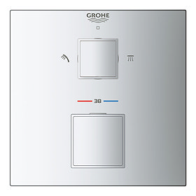 Grohe Grohtherm Cube 2-Outlet Thermostatic Shower Mixer Trim with Diverter Valve - 24154000 Large Im