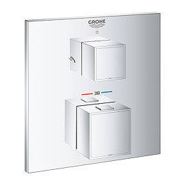 Grohe Grohtherm Cube 2-Outlet Thermostatic Shower Mixer Trim with Diverter Valve